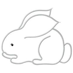 Simple line art rabbit outline, featuring long ears and minimal detail, perfect for Easter themes.