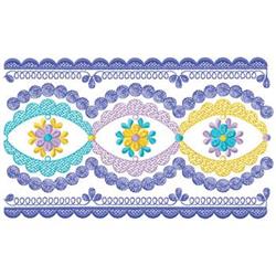 leaf detailed machine embroidery - Repeating Border perfect for reusable tote bags