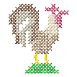 Rooster - 4x4 bird quick stitch machine embroidery design for kitchen tea towels