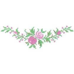 rose beginner-friendly machine embroidery - Rose Border for decorative pillow covers