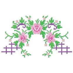 detailed rose machine embroidery pattern - Rose Border for festive table runners