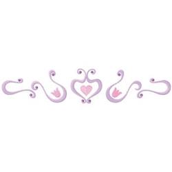 beginner-friendly valentine heart machine embroidery pattern - Scroll Border for reusable tote bags