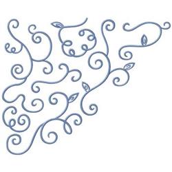 detailed leaf machine embroidery pattern - Scroll Corner perfect for Cushion Covers
