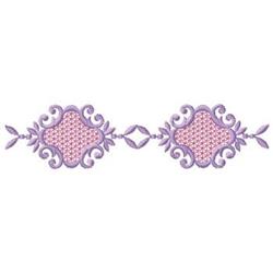 beginner-friendly leaf machine embroidery pattern - Scroll Crest Border for Table Linens