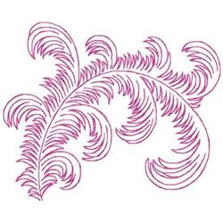 Scroll Feather - 6x10 feather detailed machine embroidery design for Costume Accents
