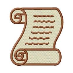 Scroll shape featuring a beige textured fabric with elegant outline stitching, showcasing classic simplicity.