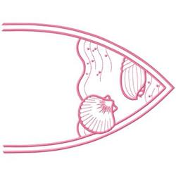 Delicate shells in soft pink, featuring smooth curves and minimalistic outlines, perfect for beach decor.