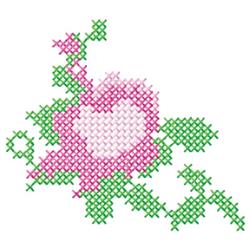 Single Bloom - 4x4 leaf quick stitch embroidery design for patchwork quilt blocks