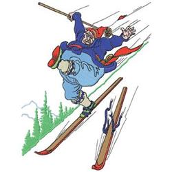 cross detailed machine embroidery - Skiing Oops perfect for Ski Team Merchandise