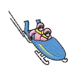 Sledding - 4x4 sledding quick stitch machine embroidery design for cute baby onesies