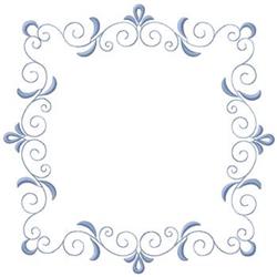 leaf detailed machine embroidery - Square Scroll Border for decorative pillow covers