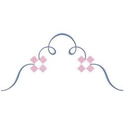 Square Scroll - cross beginner-friendly embroidery design for kitchen tea towels