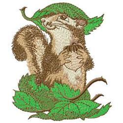 Squirrel - 5x7 leaf detailed machine embroidery design for decorative pillow covers