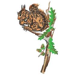 beginner-friendly tree machine embroidery pattern - Squirrel for reusable tote bags