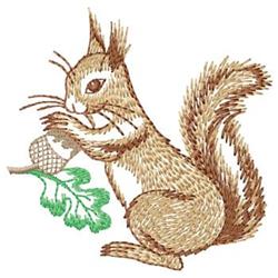 Squirrel - 4x4 tree beginner-friendly machine embroidery design for cute baby onesies
