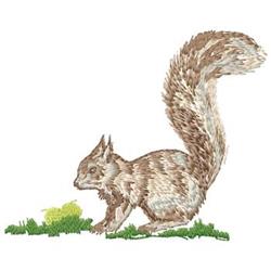 beginner-friendly squirrel machine embroidery pattern - Squirrel for reusable tote bags