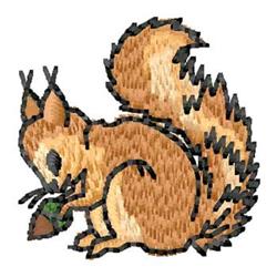 quick stitch tree machine embroidery pattern - Squirrel perfect for reusable tote bags