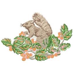 detailed leaf machine embroidery pattern - Squirrel perfect for patchwork quilt blocks