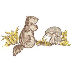 Squirrel - 5x7 mushroom detailed machine embroidery design for cute baby onesies