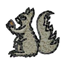 Squirrel - 4x4 squirrel quick stitch machine embroidery design for reusable tote bags