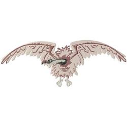 Stylized eagle with outstretched wings in pink and cream, showcasing detailed facial features and feathers.