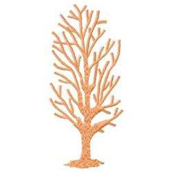 Stylized tree with elongated branches in light orange, featuring a minimalistic design perfect for decor.