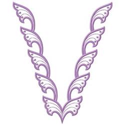 Elegant ornamental shape with stylized wing motifs in soft lavender tones, featuring a harmonious symmetrical design.