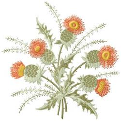 detailed leaf machine embroidery pattern - Thistle perfect for decorative pillow covers
