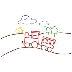 Train - train beginner-friendly machine embroidery design perfect for Play Mats