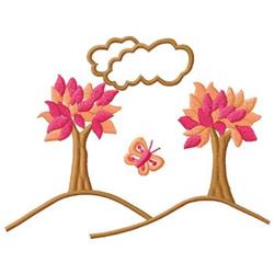 Trees - 5x7 butterfly detailed machine embroidery design perfect for Table Linens