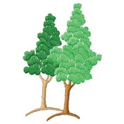 Trees - 4x4 tree beginner-friendly machine embroidery design for patchwork quilt blocks