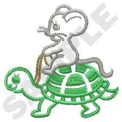 beginner-friendly mouse machine embroidery pattern - Turtle & Mouse for reusable tote bags