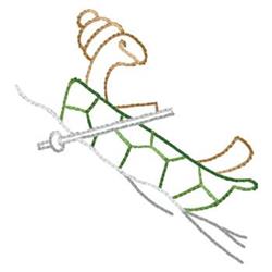 sledding quick stitch machine embroidery - Turtle Sledding perfect for Water Bottles