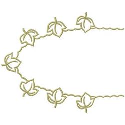 Elegant vine with stylized leaves in soft green, showcasing simple linework perfect for quilting.