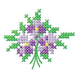 leaf quick stitch machine digital embroidery - Violets perfect for Table Linens