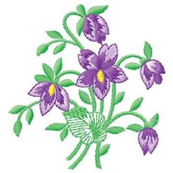 beginner-friendly spring leaf machine embroidery pattern - Violets for reusable tote bags