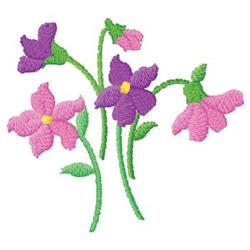 beginner-friendly spring leaf machine embroidery pattern - Violets for Blouse Fronts