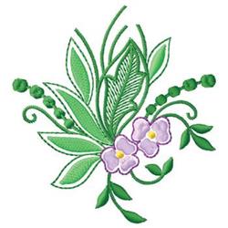 beginner-friendly leaf machine embroidery pattern - Violets for kitchen tea towels