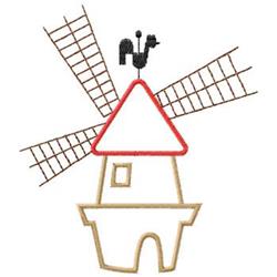 quick stitch windmill machine embroidery pattern - Windmill for kitchen tea towels
