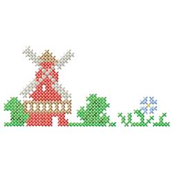 beginner-friendly cross machine embroidery pattern - Windmill for patchwork quilt blocks