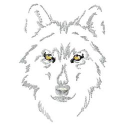 beginner-friendly puppy dog machine embroidery pattern - Wolf Head for decorative pillow covers