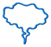 A blue cloud shape with wavy edges in a simple outline design, ideal for minimalist styles.