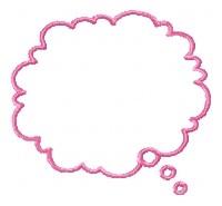 Cloud Conversation Bubble - 4x4 bubble quick stitch embroidery design for kids clothing