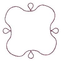 Decorative frame with smooth curves and loops at corners, featuring a minimalist design in dark color.