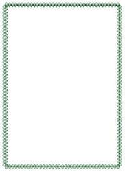 Redwork framed design featuring an intricate green border with an empty center, ideal for personalization.