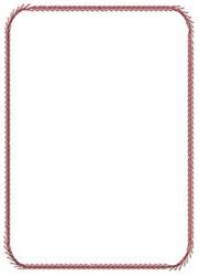 Redwork rectangular border design with neat red stitching on a clean white background, presenting a classic look.