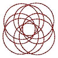 Rounded Spirograph Redwork - 4x4 redwork redwork embroidery design for festive table runners