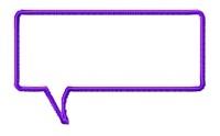 Speech bubble with a bold purple outline and blank interior. Simple and playful design for modern embroidery.