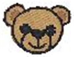 Cute bear face in brown tones with large eyes, featuring a simple, playful expression, perfect for kids.
