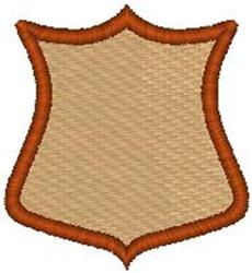 Simple beige shield with a brown outline, featuring a clean and smooth design, versatile for various applications.